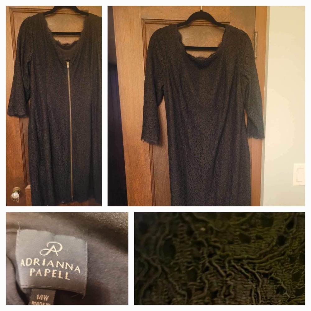 COPY - Adrianna Papell Black Lacey Dress - what a deal!